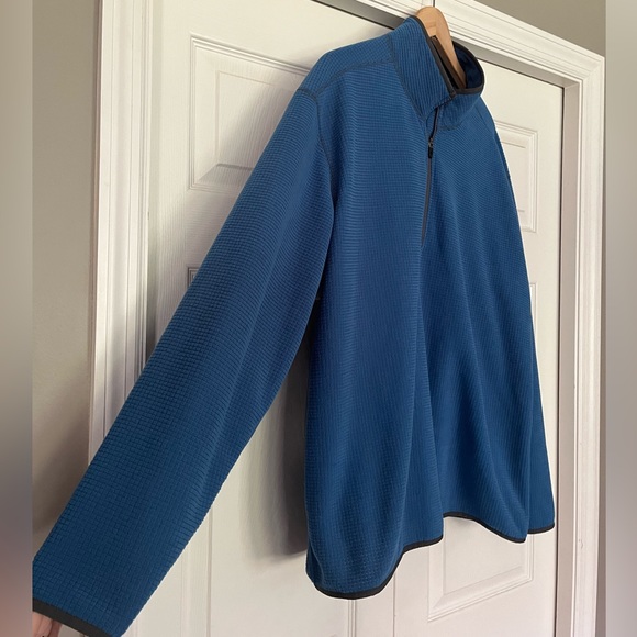 {Eddie Bauer} Waffle 1/4 Zip Fleece Pullover in Blue - Men's XL - Picture 4 of 9